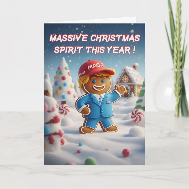 Tarjeta divertida de Navidad de Trump | Navidad MA (Anverso)