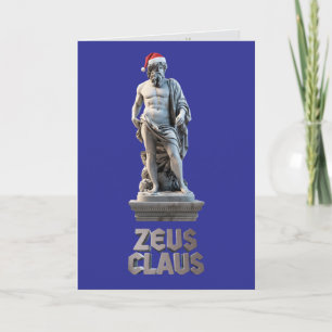 Tarjeta divertida de Navidad de Zeus Claus