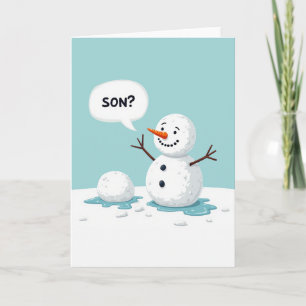 Tarjeta divertida de Navidad del hijo del muñeco d