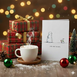 Tarjeta divertida de Navidad del muñeco de nieve v