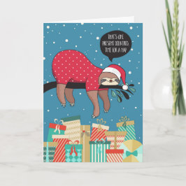 Tarjeta divertida de Navidad - El Perezoso Santa