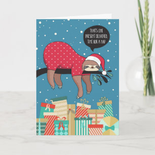 Tarjeta divertida de Navidad - El Perezoso Santa