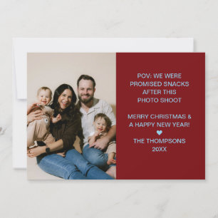 Tarjeta divertida de Navidad en POV con foto famil