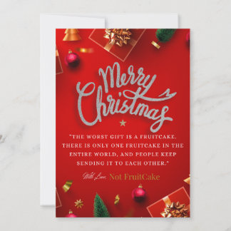 Tarjeta divertida de Navidad en rojo