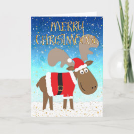 Tarjeta divertida de Navidad - Feliz Christmoose