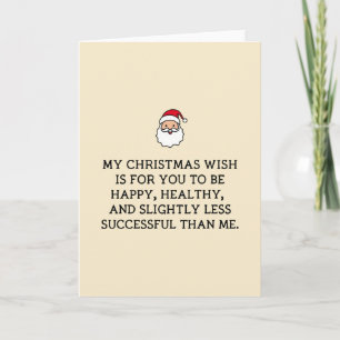 Tarjeta divertida de Navidad Feliz Saludable Menos