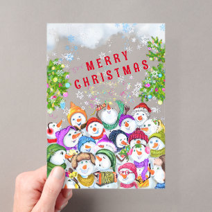 Tarjeta divertida de Navidad Fiesta feliz de muñec