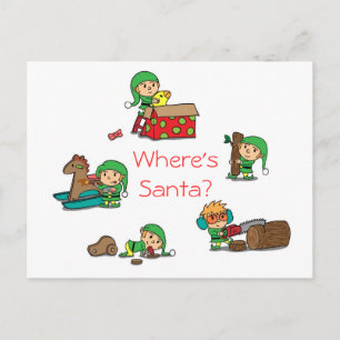 Tarjeta divertida de Navidad Los duendes ocupados 