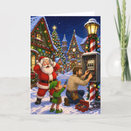 Tarjeta divertida de Navidad para clientes de elec