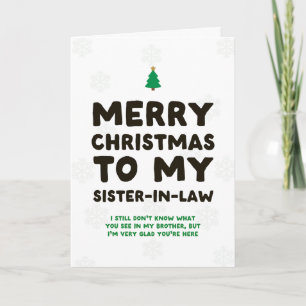 Tarjeta divertida de Navidad para cuñada