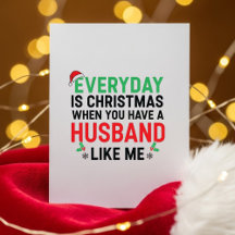 Tarjeta divertida de Navidad para esposa de un mar