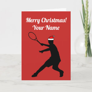 Tarjeta divertida de Navidad para jugador de tenis