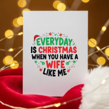 Tarjeta divertida de Navidad para marido de parte