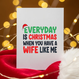 Tarjeta divertida de Navidad para marido romántico
