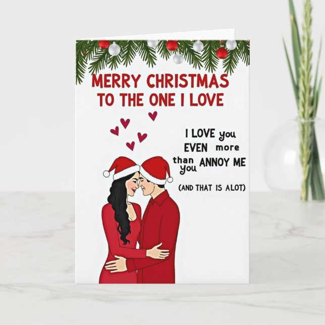 Tarjeta divertida de Navidad para pareja que me mo (Anverso)