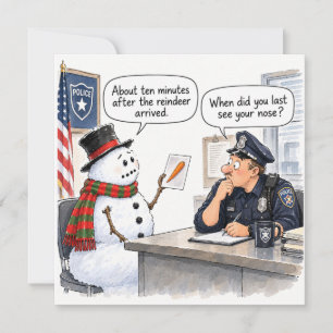 Tarjeta divertida de Navidad para policía personal
