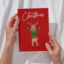 Tarjeta divertida de navidad para renos