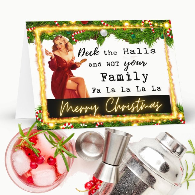 Tarjeta divertida de Navidad Retro Mejor Amiga "Ba (Subido por el creador)