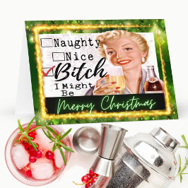 Tarjeta divertida de Navidad Retro Mejor Amiga Tra