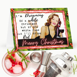 Tarjeta divertida de Navidad retro para la mejor a