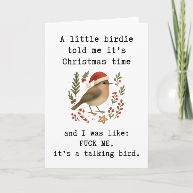 Tarjeta divertida de Navidad, Saludo descarado de  (Anverso)