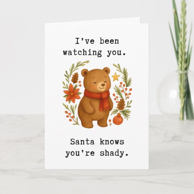 Tarjeta divertida de Navidad Santa sabe que eres s (Anverso)