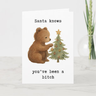 Tarjeta divertida de Navidad, tarjeta grosera de v