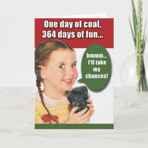 Tarjeta divertida de Navidad - Un día de carbón
