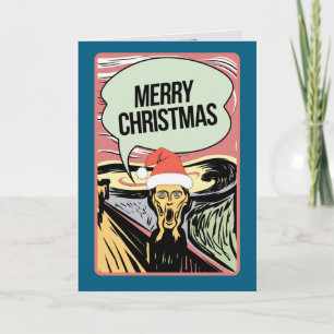 Tarjeta divertida de Navidad y gritos festivos