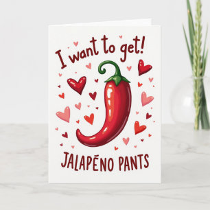 Tarjeta divertida de pantalones calientes de jalap