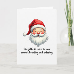 Tarjeta divertida de Papá Noel, el hombre más aleg