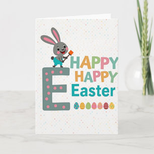 Tarjeta divertida de Pascua con falso moteado