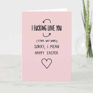 Tarjeta divertida de Pascua de amor feliz