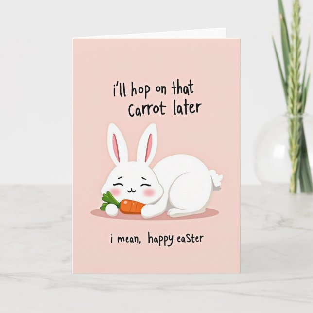 Tarjeta divertida de Pascua de conejito (Anverso)
