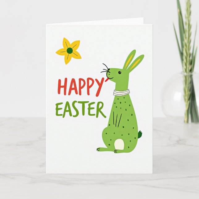 Tarjeta divertida de Pascua de Conejo (Anverso)