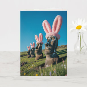 Tarjeta divertida de Pascua de la Isla de Pascua M