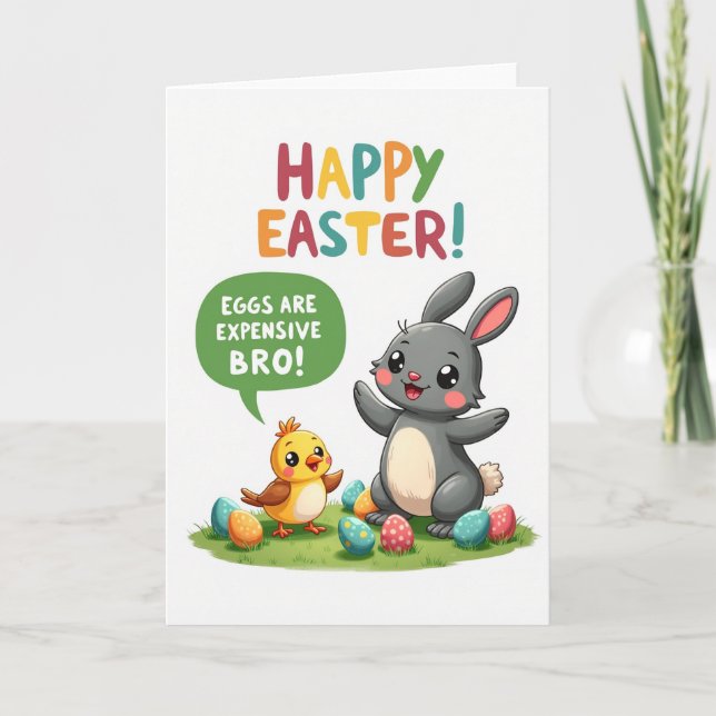Tarjeta divertida de Pascua de pollito (Anverso)