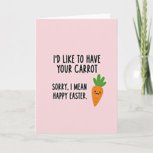 Tarjeta divertida de Pascua de zanahoria