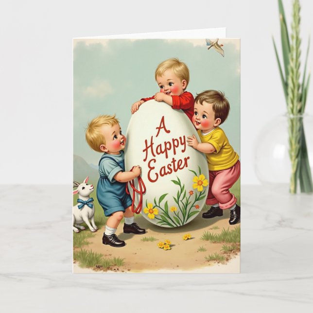 Tarjeta divertida de Pascua feliz (Anverso)