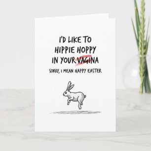 Tarjeta divertida de Pascua Hippie Hoppy