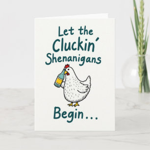 Tarjeta divertida de pollo Cluckin Shenanigans