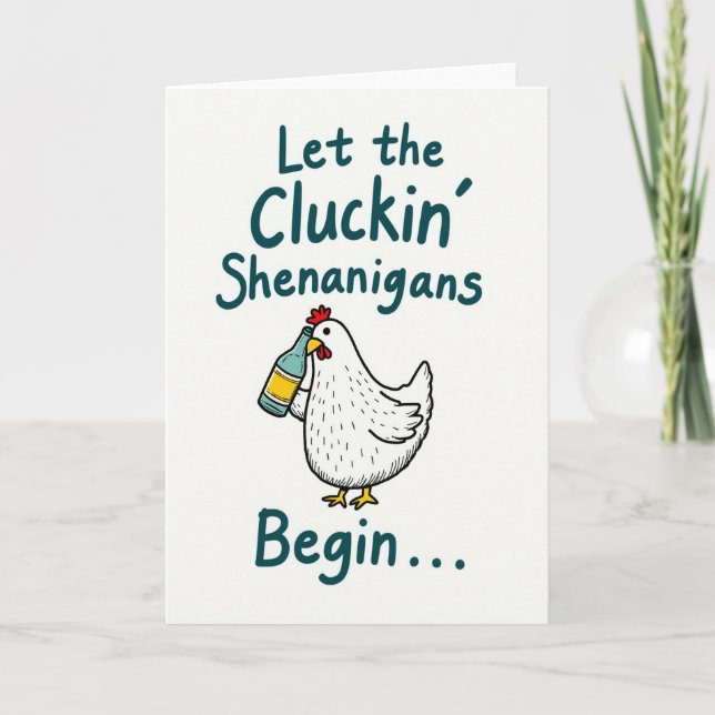 Tarjeta divertida de pollo Cluckin Shenanigans (Anverso)