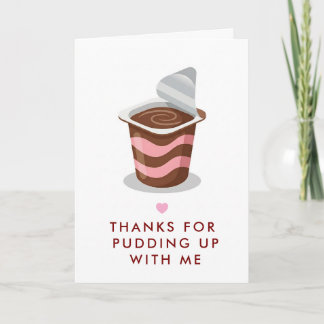 Tarjeta divertida de pudding con juegos de palabra