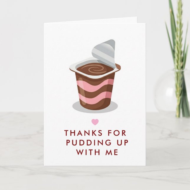 Tarjeta divertida de pudding con juegos de palabra (Anverso)