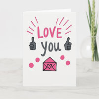 Tarjeta divertida de pulgares hacia arriba de amor