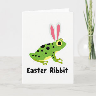 Tarjeta divertida de rana de Pascua