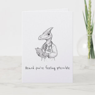Tarjeta Divertida de Recupera la Salud Dinosaurio