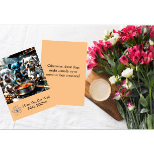 Tarjeta Divertida de Recuperación de Cocina Canina