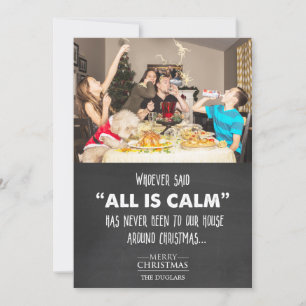 Tarjeta divertida de saludo de Navidad con tiza y