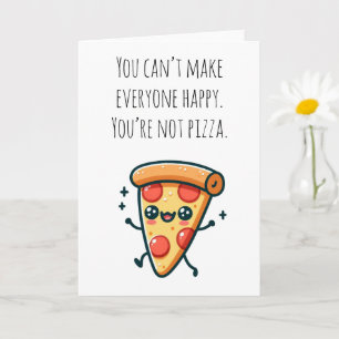 Tarjeta divertida de saludo de porción de pizza Ka